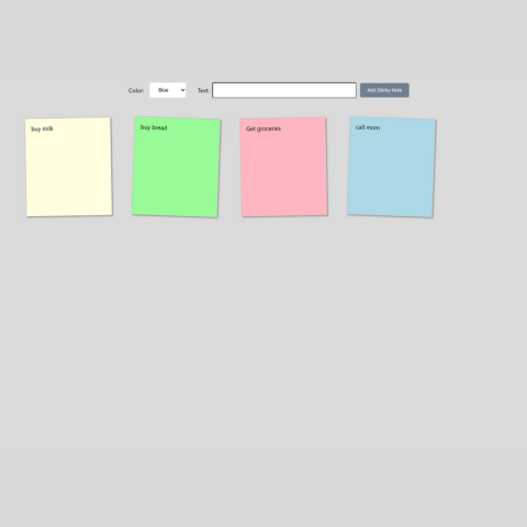 a todo app resembling sticky notes