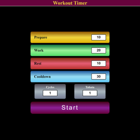 a tabata style workout timer